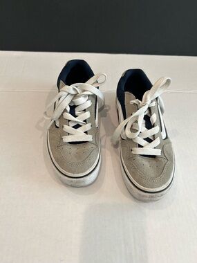 Vans Kids Caldron Shoes Sneakers in Gray and Navy Suede Size 2